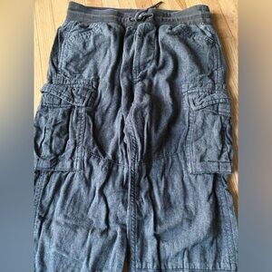 GAP KIDS Boys L Gray Herringbone FULLY LINED Jogger Cargo Pants